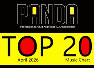 PANDA Top 20 April 2026 promotional graphic with DJ Mike D tribute and official chart branding